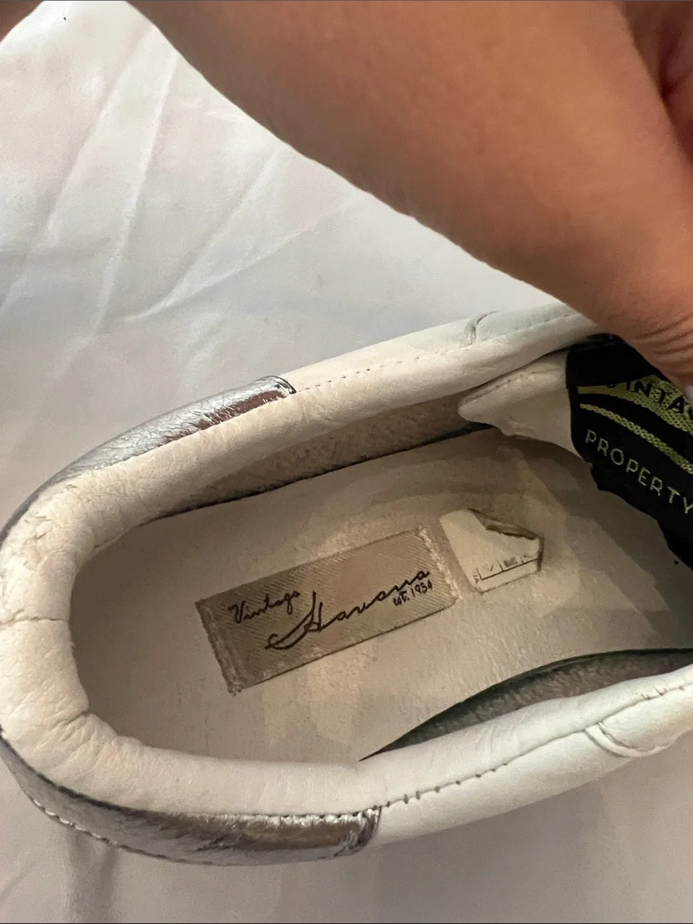Vintage Havana White Sneakers with Silver Accents